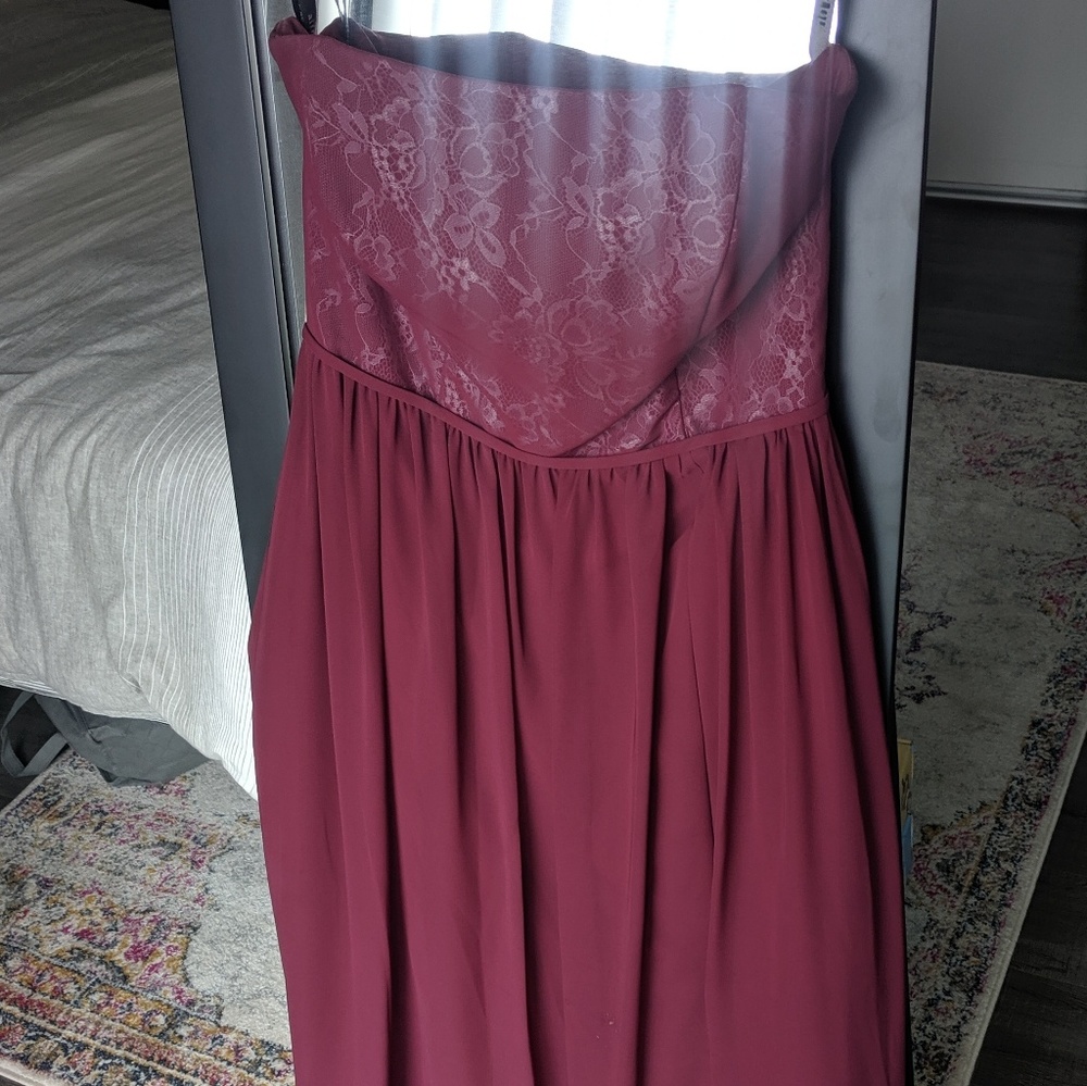 Alfred Angelo Maroon Strapless Dress